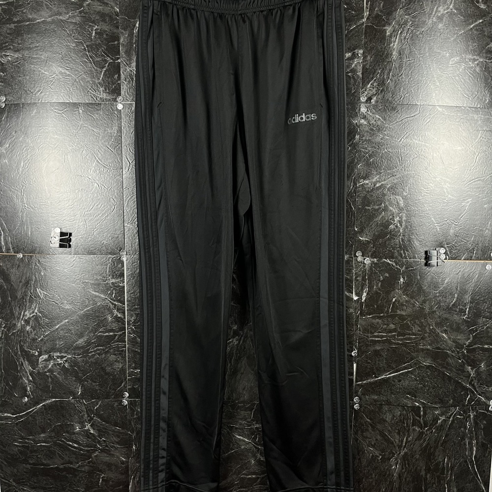 Adidas Men's Black Striped Hem Sweatpants Large